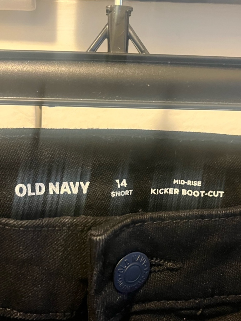 Old Navy Kicker Boot-Cut Black Jeans size 14 SHORT - Picture 2 of 4
